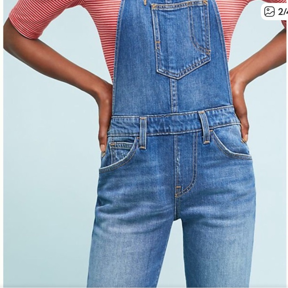 Levi's Classic Blue Denim Overalls Size Medium - Picture 2 of 8